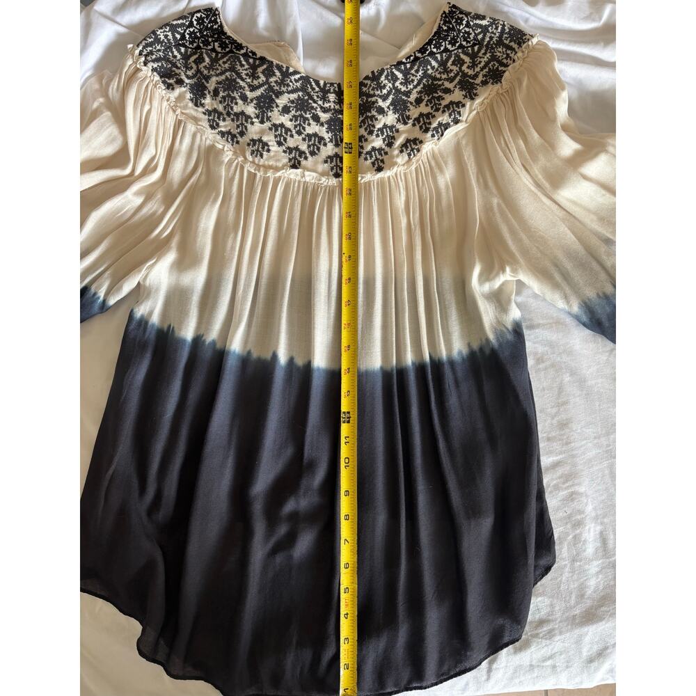 🌟ANTHROPOLOGIE FLOREAT Dip dyed ombré and embroidered tunic - Picture 13 of 13